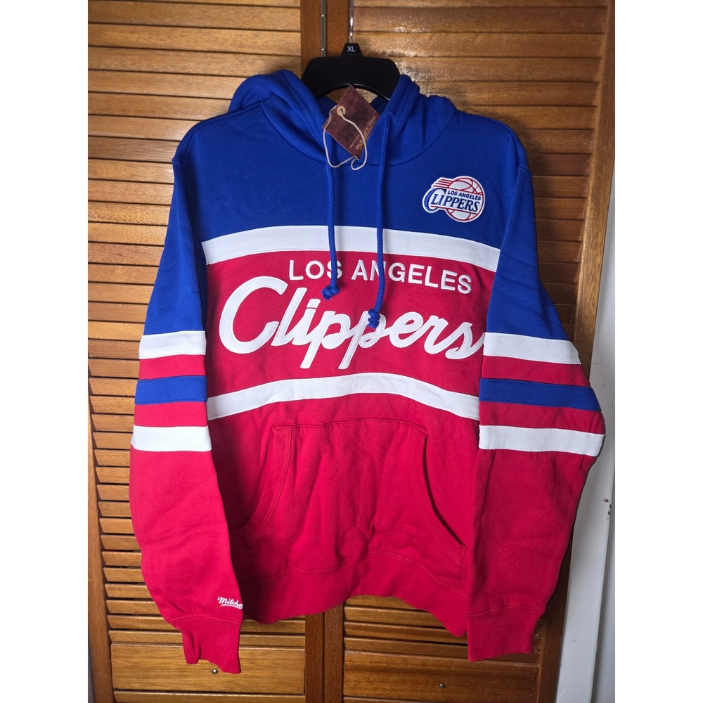 Los Angeles Clippers Mitchell & Ness Head Coach Hoodie Blue/Red Mens Medium